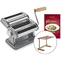 Máquina de fideos manual Nonna- Acero inoxidable- Máquina para hacer pasta- incluye secador de pasta y 3 accesorios para…